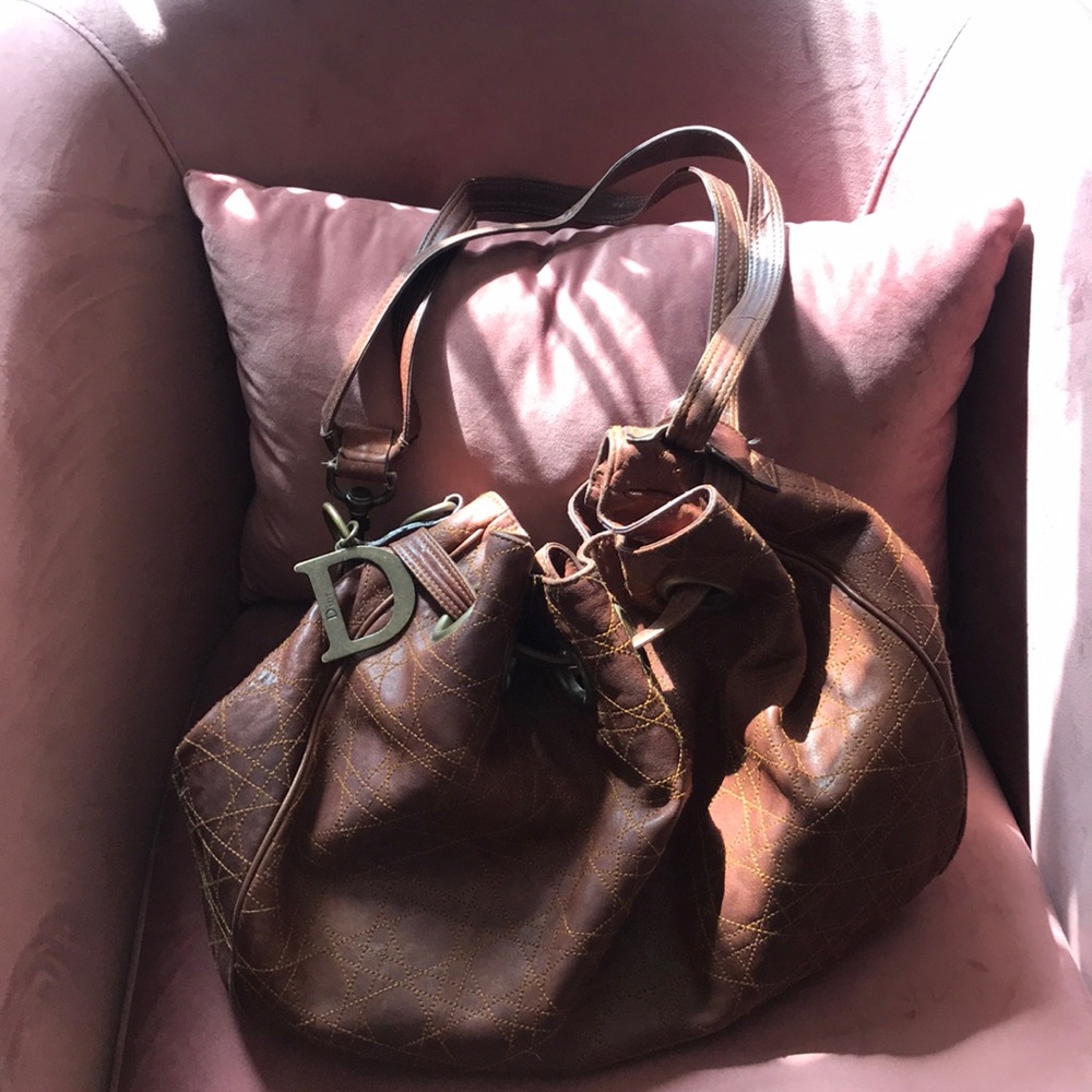 Christian Dior Brown Leather oversized bag